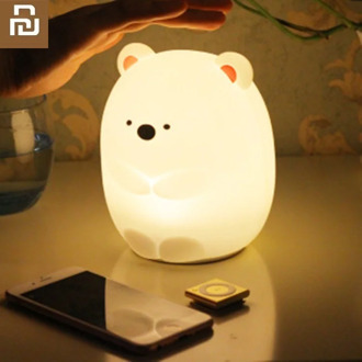 Youpin Bear LED Night Light Touch Sensor Remote Control USB 7 Color Change Silicone Lamp for Children Kids Baby