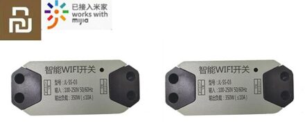Youpin Universele Breaker Timer Smart Leven App Draadloze Afstandsbediening Werkt Voor Mi Thuis Diy Wifi Slimme Lichtschakelaar 2stk