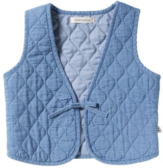 Your Wishes winter gilet meisjes - blauw - denim, gewatteerd - maat 122