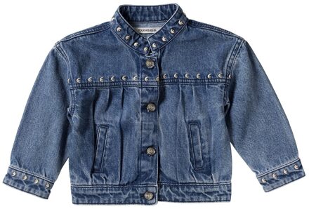 Your Wishes winter jas meisjes - blauw - denim, bloem - maat 104