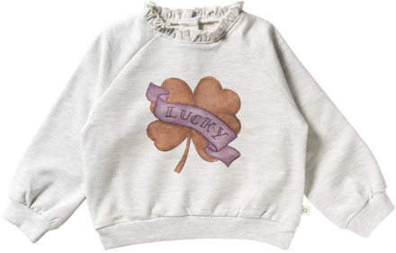 Your Wishes winter sweater meisjes - beige - Melange - ruffle - maat 110