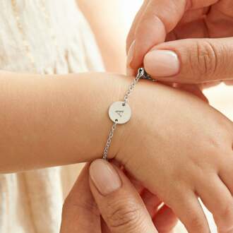 YourSurprise Armband met initialen - Zilver - 13 cm