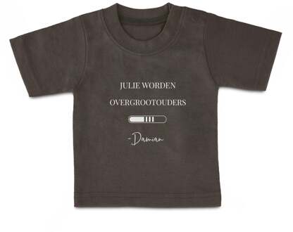 YourSurprise Baby shirt bedrukken - Korte mouw - Antraciet - 50/56