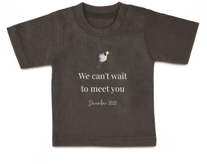 YourSurprise Baby shirt bedrukken - Korte mouw - Antraciet - 62/68