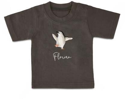 YourSurprise Baby shirt bedrukken - Korte mouw - Antraciet - 74/80