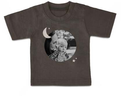 YourSurprise Baby shirt bedrukken - Korte mouw - Antraciet - 86/92