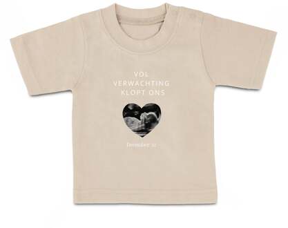 YourSurprise Baby shirt bedrukken - Korte mouw - Beige - 62/68