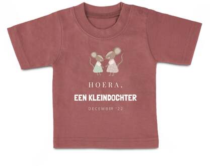 YourSurprise Baby shirt bedrukken - Korte mouw - Roze - 62/68