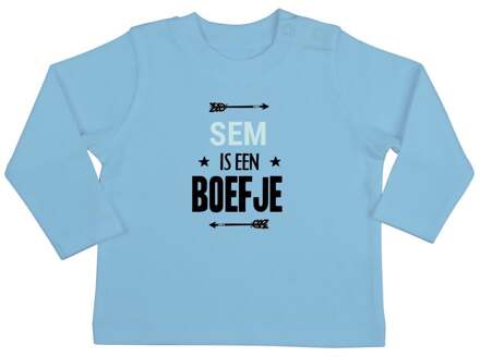 YourSurprise Baby shirt bedrukken - Lange mouw - Babyblauw - 50/56