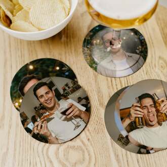 YourSurprise Bierviltjes set met foto - Rond - 6 stuks