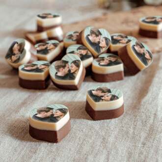 YourSurprise Chocolade bonbons hart met foto - 24 stuks