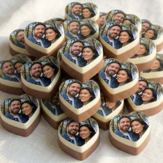 YourSurprise Chocolade bonbons hart met foto - 24 stuks