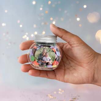 YourSurprise Chocosnoepjes in bedrukt glazen potje - 60 stuks