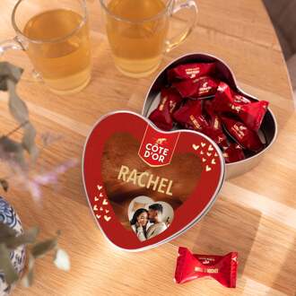 YourSurprise Côte d'Or Mini Bouchée Chocolade Box met naam - Hart