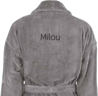 YourSurprise Dames badjas borduren - Grijs - S/M