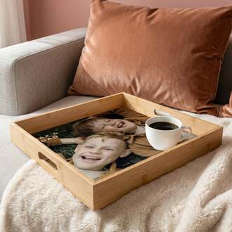 YourSurprise Dienblad bedrukken - Vierkant - Houtlook - 40.5 x 40.5 cm