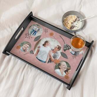 YourSurprise Dienblad met mooi houten frame en eigen foto en tekst