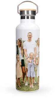 YourSurprise Drinkfles met naam en foto - Bamboe - Wit