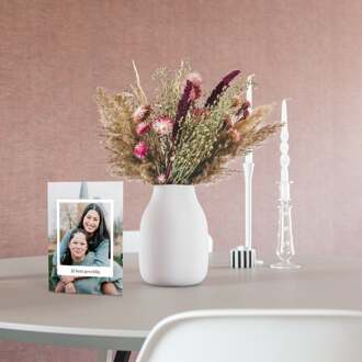 YourSurprise Droogbloemen boeket roze met gepersonaliseerde kaart