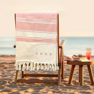 YourSurprise Geborduurde hamamdoek - Roze - 104x204cm