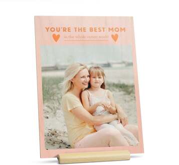 YourSurprise Gepersonaliseerde houten Moederdag kaart - Verticaal