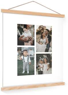 YourSurprise Gepersonaliseerde poster met houten posterhanger 40x50