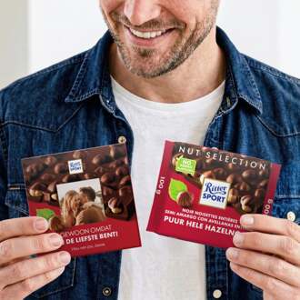 YourSurprise Gepersonaliseerde Ritter Sport chocolade- Dark Whole Hazelnut