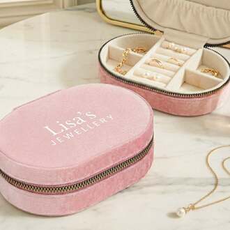 YourSurprise Gepersonaliseerde sieradendoos - Ovaal - Roze