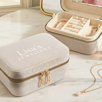 YourSurprise Gepersonaliseerde sieradendoos - Rechthoek - Beige