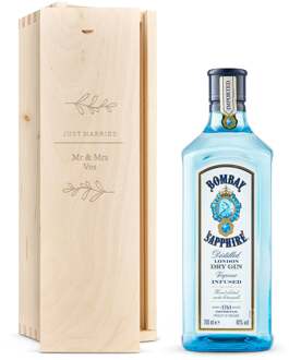 YourSurprise Gin in gegraveerde kist - Bombay Sapphire