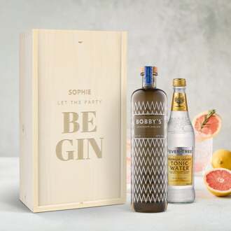 YourSurprise Gin-tonic pakket bedrukken - Bobby's gin (gegraveerd deksel)