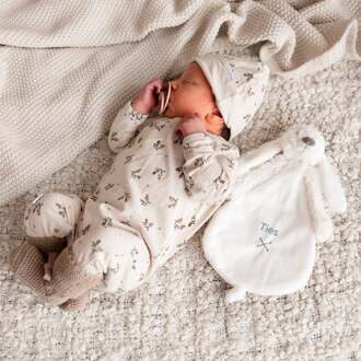 YourSurprise Happy Horse Konijn knuffeldoekje met naam - ivoor