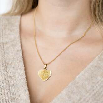 YourSurprise Hart ketting met foto - goud