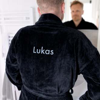 YourSurprise Heren badjas borduren - Zwart - L/XL