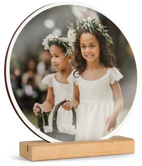 YourSurprise Houten fototegel met houder bedrukken - Rond