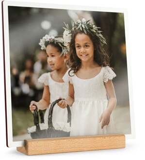 YourSurprise Houten fototegel met houder bedrukken - Vierkant