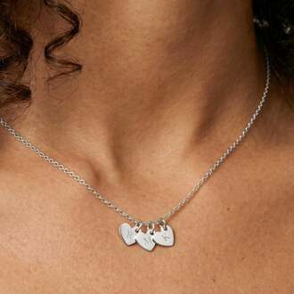 YourSurprise Initialen ketting - Hart - Zilver - 3 st