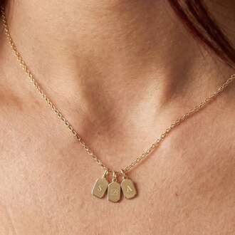 YourSurprise Initialen ketting - Rechthoek - Goud - 3 st