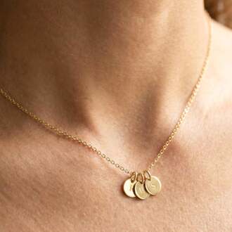 YourSurprise Initialen ketting - Rondje - Goud - 3 st