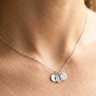 YourSurprise Initialen ketting - Rondje - Zilver - 3 st