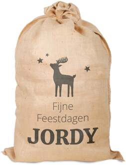 YourSurprise Jute kerstzak met naam bedrukt
