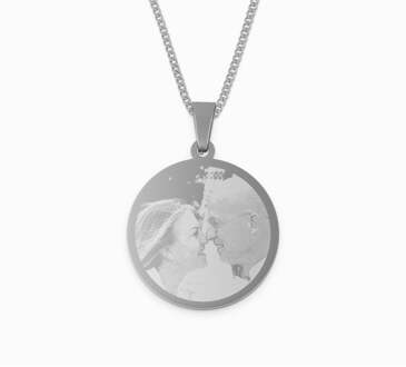 YourSurprise Ketting ronde hanger met foto - zilver