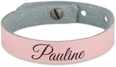 YourSurprise Leren armband voor dames graveren - Roze