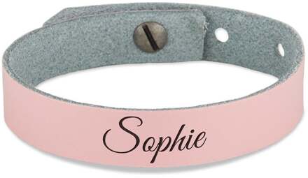 YourSurprise Leren armband voor meisjes graveren - Roze