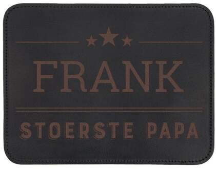 YourSurprise Leren muismat met naam - Zwart