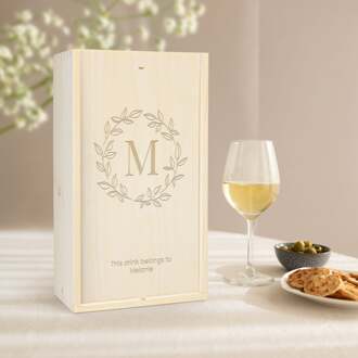 YourSurprise Luxe wijnkist graveren - 2 vaks - Hout