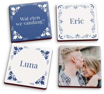 YourSurprise Magneten met foto of tekst - Vierkant - 4 stuks