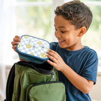 YourSurprise Mepal broodtrommel - Gepersonaliseerd - Cool Blue