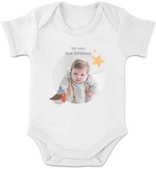 YourSurprise Mijn eerste kerstromper bedrukken - korte mouw - Wit - 74/80