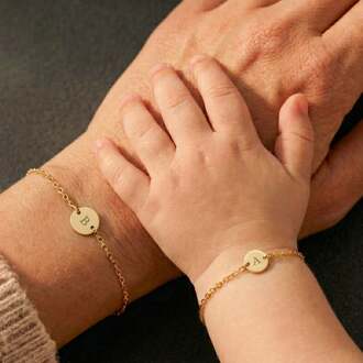YourSurprise Moeder dochter armbanden - Goud - 16 & 13 cm